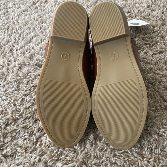 NWT Universal Thread brown/tan leather cut down with heel boho booties size 7 - Picture 5 of 7